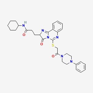 N-cyclohexyl-3-(3-oxo-5-{[2-oxo-2-(4-phenylpiperazin-1-yl)ethyl]sulfanyl}-2H,3H-imidazo[1,2-c]quinazolin-2-yl)propanamide