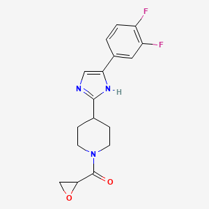 [4-[5-(3,4-Difluorophenyl)-1H-imidazol-2-yl]piperidin-1-yl]-(oxiran-2-yl)methanone