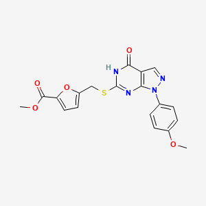 methyl 5-(((4-hydroxy-1-(4-methoxyphenyl)-1H-pyrazolo[3,4-d]pyrimidin-6-yl)thio)methyl)furan-2-carboxylate