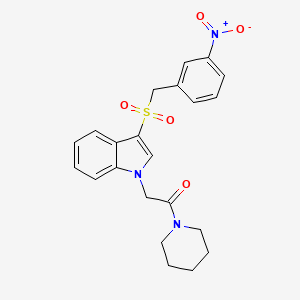 2-(3-((3-nitrobenzyl)sulfonyl)-1H-indol-1-yl)-1-(piperidin-1-yl)ethanone