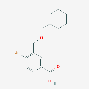 molecular formula C15H19BrO3 B2868562 4-Bromo-3-(cyclohexylmethoxymethyl)benzoic acid CAS No. 2137783-15-2