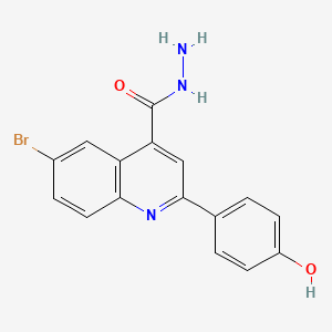 molecular formula C16H12BrN3O2 B2868603 6-Bromo-2-(4-hydroxyphenyl)quinoline-4-carbohydrazide CAS No. 351327-31-6