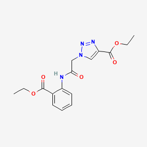 molecular formula C16H18N4O5 B2868607 ethyl 1-({[2-(ethoxycarbonyl)phenyl]carbamoyl}methyl)-1H-1,2,3-triazole-4-carboxylate CAS No. 902482-57-9
