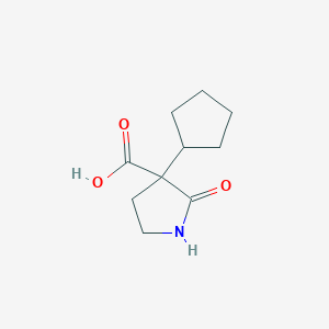 molecular formula C10H15NO3 B2868633 3-Cyclopentyl-2-oxopyrrolidine-3-carboxylic acid CAS No. 2044722-80-5