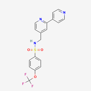 molecular formula C18H14F3N3O3S B2868688 N-({[2,4'-bipyridine]-4-yl}methyl)-4-(trifluoromethoxy)benzene-1-sulfonamide CAS No. 2097934-64-8