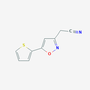 molecular formula C9H6N2OS B2868689 2-[5-(thiophen-2-yl)-1,2-oxazol-3-yl]acetonitrile CAS No. 1206997-24-1