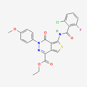 molecular formula C23H17ClFN3O5S B2868713 ethyl 5-(2-chloro-6-fluorobenzamido)-3-(4-methoxyphenyl)-4-oxo-3H,4H-thieno[3,4-d]pyridazine-1-carboxylate CAS No. 851952-08-4