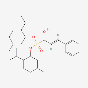 molecular formula C29H47O4P B2868757 bis[5-methyl-2-(propan-2-yl)cyclohexyl] [(2E)-1-hydroxy-3-phenylprop-2-en-1-yl]phosphonate CAS No. 474621-37-9