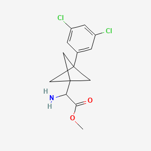 molecular formula C14H15Cl2NO2 B2868770 Methyl 2-amino-2-[3-(3,5-dichlorophenyl)-1-bicyclo[1.1.1]pentanyl]acetate CAS No. 2287262-36-4