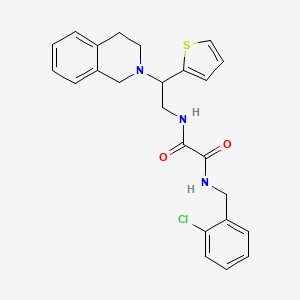 molecular formula C24H24ClN3O2S B2868778 N'-[(2-chlorophenyl)methyl]-N-[2-(1,2,3,4-tetrahydroisoquinolin-2-yl)-2-(thiophen-2-yl)ethyl]ethanediamide CAS No. 904278-89-3