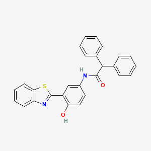 molecular formula C27H20N2O2S B2868795 N-[3-(1,3-BENZOTHIAZOL-2-YL)-4-HYDROXYPHENYL]-2,2-DIPHENYLACETAMIDE CAS No. 301307-80-2