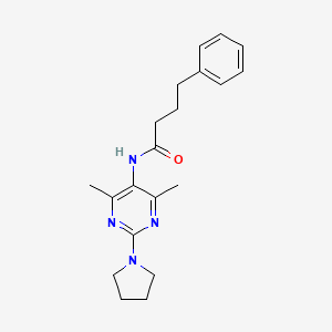 molecular formula C20H26N4O B2868833 N-(4,6-dimethyl-2-(pyrrolidin-1-yl)pyrimidin-5-yl)-4-phenylbutanamide CAS No. 1448059-23-1