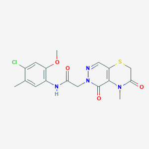 molecular formula C17H17ClN4O4S B2868837 N-(4-chloro-2-methoxy-5-methylphenyl)-2-{4-methyl-3,5-dioxo-2H,3H,4H,5H,6H-pyridazino[4,5-b][1,4]thiazin-6-yl}acetamide CAS No. 1251585-32-6