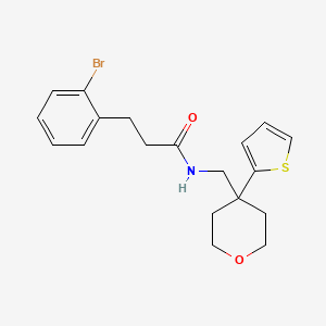 3-(2-bromophenyl)-N-((4-(thiophen-2-yl)tetrahydro-2H-pyran-4-yl)methyl)propanamide