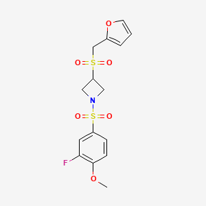 1-((3-Fluoro-4-methoxyphenyl)sulfonyl)-3-((furan-2-ylmethyl)sulfonyl)azetidine