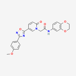 molecular formula C24H20N4O6 B2868850 N-(2,3-dihydro-1,4-benzodioxin-6-yl)-2-{5-[3-(4-methoxyphenyl)-1,2,4-oxadiazol-5-yl]-2-oxo-1,2-dihydropyridin-1-yl}acetamide CAS No. 1112313-61-7