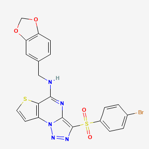 N-(1,3-benzodioxol-5-ylmethyl)-3-[(4-bromophenyl)sulfonyl]thieno[2,3-e][1,2,3]triazolo[1,5-a]pyrimidin-5-amine