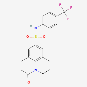 3-oxo-N-(4-(trifluoromethyl)phenyl)-1,2,3,5,6,7-hexahydropyrido[3,2,1-ij]quinoline-9-sulfonamide