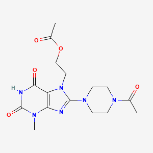B2868859 2-[8-(4-Acetylpiperazin-1-yl)-3-methyl-2,6-dioxopurin-7-yl]ethyl acetate CAS No. 372181-27-6