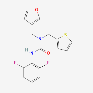 3-(2,6-Difluorophenyl)-1-(furan-3-ylmethyl)-1-(thiophen-2-ylmethyl)urea