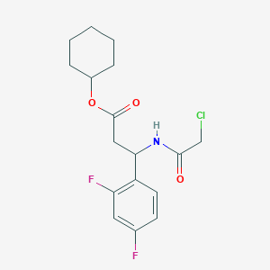 molecular formula C17H20ClF2NO3 B2868883 cyclohexyl 3-(2-chloroacetamido)-3-(2,4-difluorophenyl)propanoate CAS No. 2249426-02-4