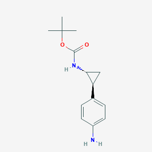 molecular formula C14H20N2O2 B2869069 tert-butyl N-[(1R,2S)-2-(4-aminophenyl)cyclopropyl]carbamate CAS No. 1228092-22-5
