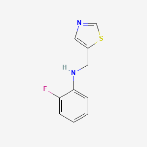 molecular formula C10H9FN2S B2869073 2-fluoro-N-(1,3-thiazol-5-ylmethyl)aniline CAS No. 1341402-11-6