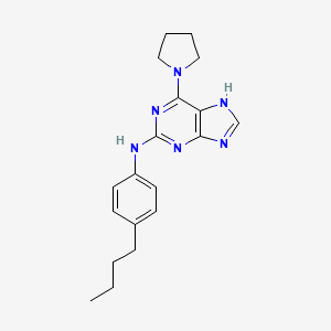 molecular formula C19H24N6 B2869078 N-(4-butylphenyl)-6-(pyrrolidin-1-yl)-9H-purin-2-amine CAS No. 1251578-77-4