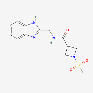 molecular formula C13H16N4O3S B2869081 N-[(1H-1,3-benzodiazol-2-yl)methyl]-1-methanesulfonylazetidine-3-carboxamide CAS No. 1428372-75-1