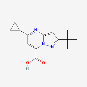 B2869111 2-Tert-butyl-5-cyclopropylpyrazolo[1,5-a]pyrimidine-7-carboxylic acid CAS No. 1797893-42-5