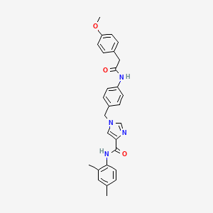 molecular formula C28H28N4O3 B2869130 N-(2,4-dimethylphenyl)-1-(4-(2-(4-methoxyphenyl)acetamido)benzyl)-1H-imidazole-4-carboxamide CAS No. 1251613-45-2