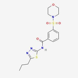 molecular formula C16H20N4O4S2 B2869141 3-morpholin-4-ylsulfonyl-N-(5-propyl-1,3,4-thiadiazol-2-yl)benzamide CAS No. 953852-60-3