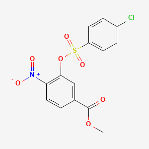 Methyl 3-(((4-chlorophenyl)sulfonyl)oxy)-4-nitrobenzenecarboxylate