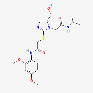 N-(2,4-dimethoxyphenyl)-2-((5-(hydroxymethyl)-1-(2-(isopropylamino)-2-oxoethyl)-1H-imidazol-2-yl)thio)acetamide