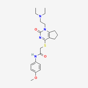 2-((1-(2-(diethylamino)ethyl)-2-oxo-2,5,6,7-tetrahydro-1H-cyclopenta[d]pyrimidin-4-yl)thio)-N-(4-methoxyphenyl)acetamide