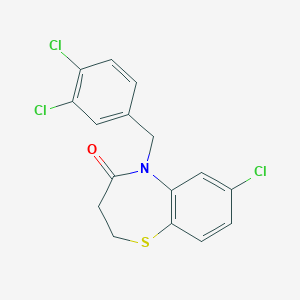 7-chloro-5-(3,4-dichlorobenzyl)-2,3-dihydro-1,5-benzothiazepin-4(5H)-one