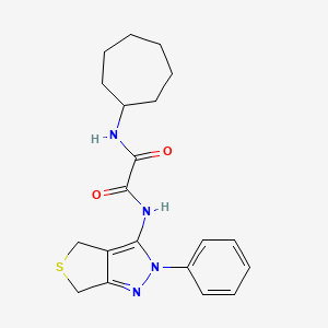molecular formula C20H24N4O2S B2869179 N'-cycloheptyl-N-{2-phenyl-2H,4H,6H-thieno[3,4-c]pyrazol-3-yl}ethanediamide CAS No. 899969-44-9