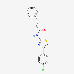 molecular formula C17H13ClN2OS2 B2869186 N-[4-(4-chlorophenyl)-1,3-thiazol-2-yl]-2-(phenylsulfanyl)acetamide CAS No. 338959-60-7