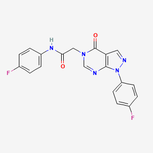 molecular formula C19H13F2N5O2 B2869192 N-(4-fluorophenyl)-2-(1-(4-fluorophenyl)-4-oxo-1H-pyrazolo[3,4-d]pyrimidin-5(4H)-yl)acetamide CAS No. 852450-40-9