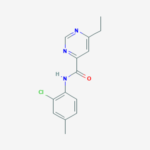 molecular formula C14H14ClN3O B2869198 N-(2-Chloro-4-methylphenyl)-6-ethylpyrimidine-4-carboxamide CAS No. 2415601-53-3