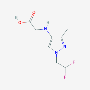 molecular formula C8H11F2N3O2 B2869199 2-[[1-(2,2-Difluoroethyl)-3-methylpyrazol-4-yl]amino]acetic acid CAS No. 2247206-93-3