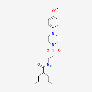 molecular formula C21H35N3O4S B2869210 N-(2-((4-(4-methoxyphenyl)piperazin-1-yl)sulfonyl)ethyl)-2-propylpentanamide CAS No. 897619-09-9