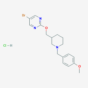5-Bromo-2-[[1-[(4-methoxyphenyl)methyl]piperidin-3-yl]methoxy]pyrimidine;hydrochloride