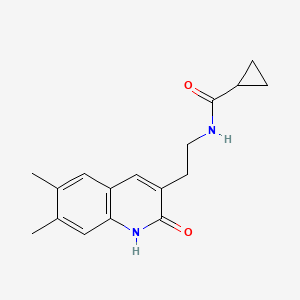 molecular formula C17H20N2O2 B2869220 N-[2-(6,7-dimethyl-2-oxo-1,2-dihydroquinolin-3-yl)ethyl]cyclopropanecarboxamide CAS No. 688352-98-9