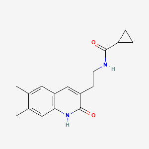 N-[2-(6,7-dimethyl-2-oxo-1H-quinolin-3-yl)ethyl]cyclopropanecarboxamide