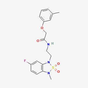 molecular formula C18H20FN3O4S B2869224 N-(2-(6-fluoro-3-methyl-2,2-dioxidobenzo[c][1,2,5]thiadiazol-1(3H)-yl)ethyl)-2-(m-tolyloxy)acetamide CAS No. 2034239-43-3