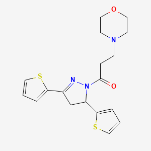 1-(3,5-Dithiophen-2-yl-3,4-dihydropyrazol-2-yl)-3-morpholin-4-ylpropan-1-one