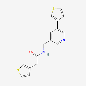 2-(thiophen-3-yl)-N-((5-(thiophen-3-yl)pyridin-3-yl)methyl)acetamide