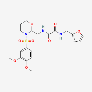 N1-((3-((3,4-dimethoxyphenyl)sulfonyl)-1,3-oxazinan-2-yl)methyl)-N2-(furan-2-ylmethyl)oxalamide