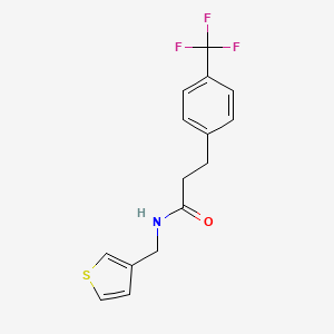 molecular formula C15H14F3NOS B2869237 N-(thiophen-3-ylmethyl)-3-(4-(trifluoromethyl)phenyl)propanamide CAS No. 1798027-32-3
